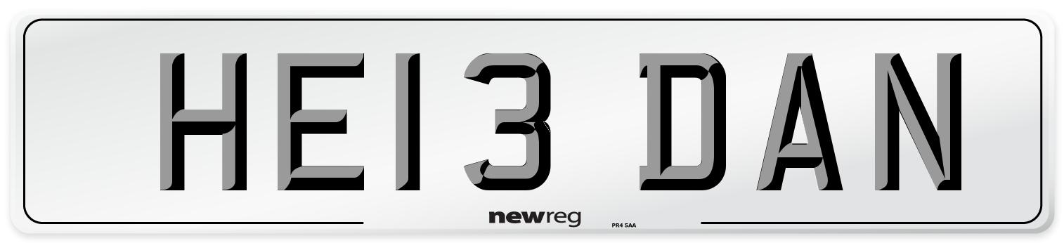 HE13 DAN Number Plate from New Reg